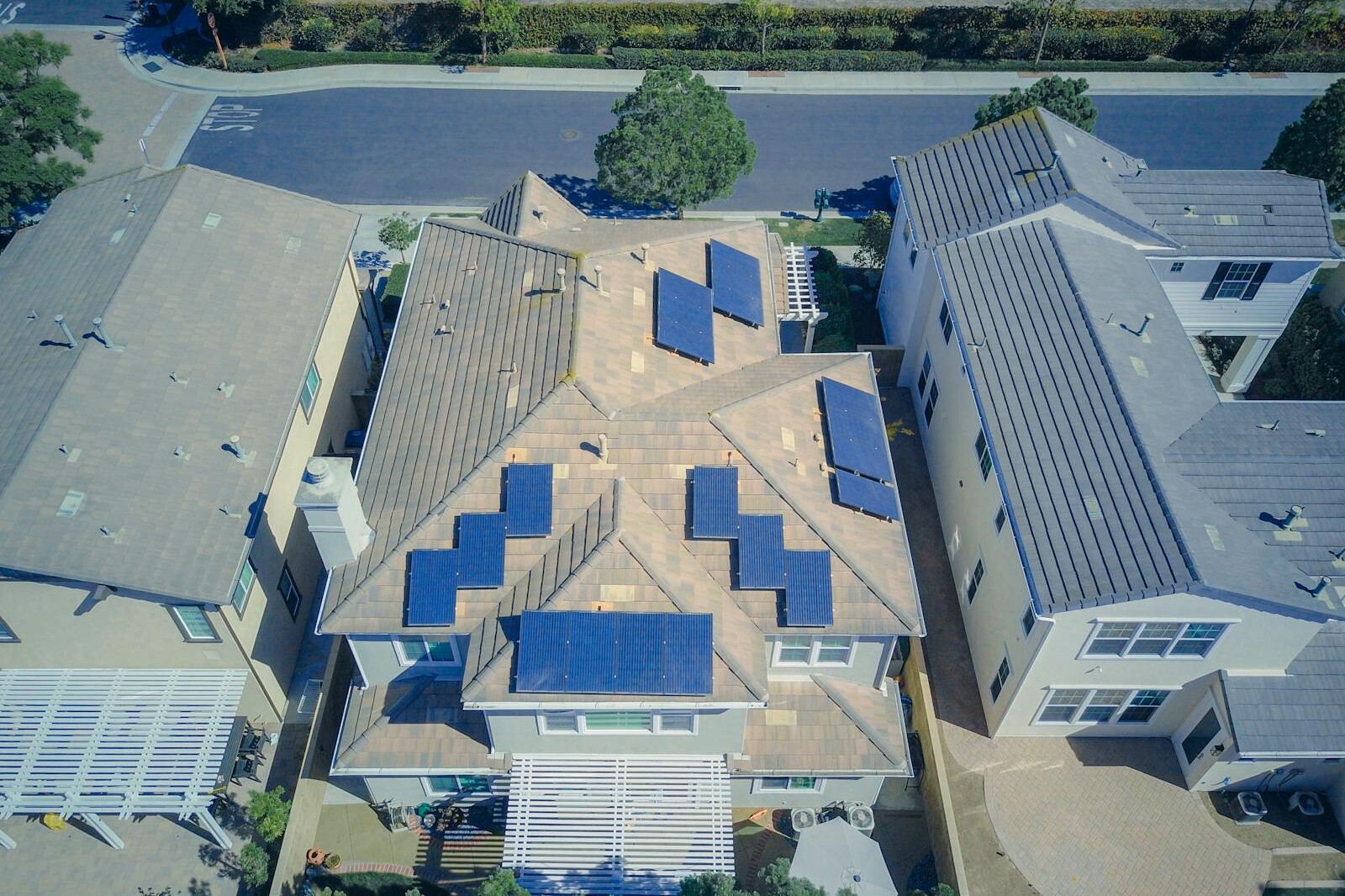 Aerial View of Gray and Brown Building