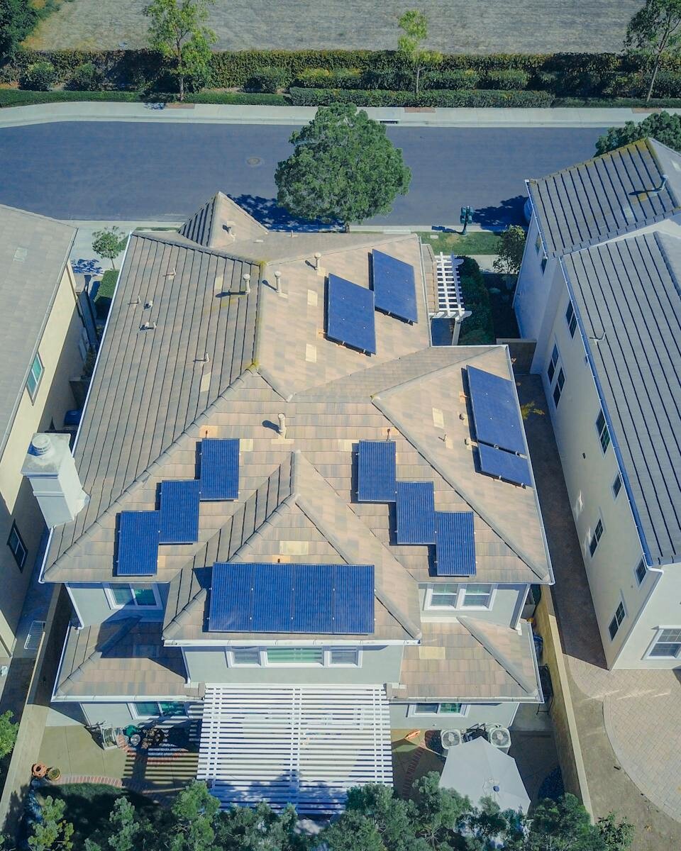 Aerial View of Gray and Brown Building